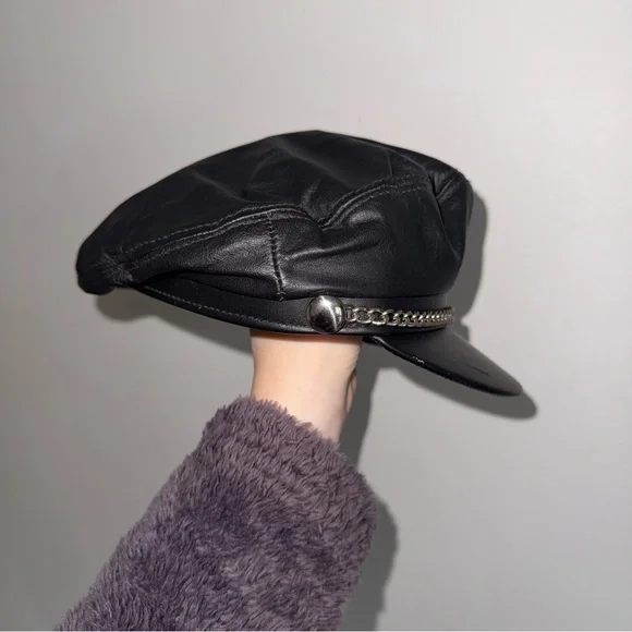 Harley-Davidson Vintage Henschel Made in USA Black Cap with Chain